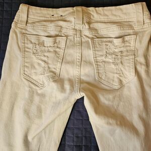 ​Miss Me Signature Ankle Skinny White Distressed Denim size 27